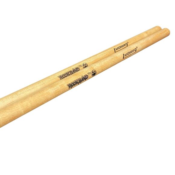 (SET of 2) Rock Band Ludwig Replacement Wood Drum Sticks Xbox Nintendo Wii OEM - Picture 1 of 11